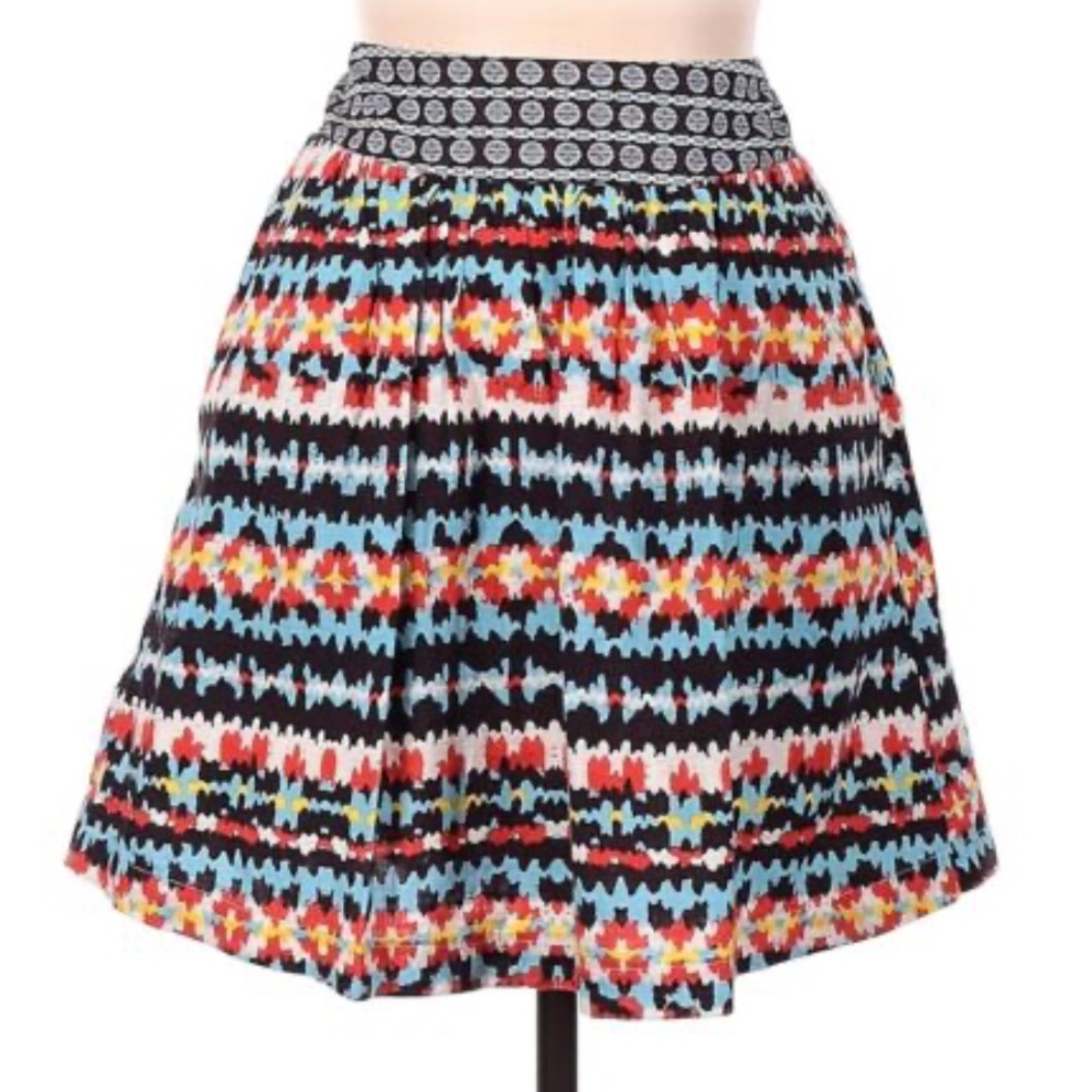 Anthropologie Porridge A-Line Mixed Pattern Skirt | Size 8